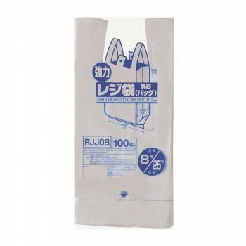 ジャパックス レジ袋 関東8号|関西25号 乳白 100枚×20冊×4箱 RJJ08