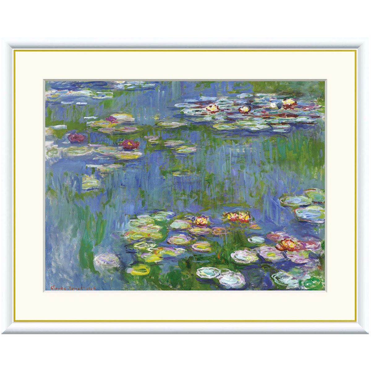 モネ 「睡蓮」 F8号（額外寸61x49.5cm） 高精彩工芸画＋手彩入り