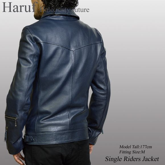 Hanfu ブラウン シングルライダースジャケット　馬革 Haruf ハルフ 革ジャン メンズ アウター ブランド レザー