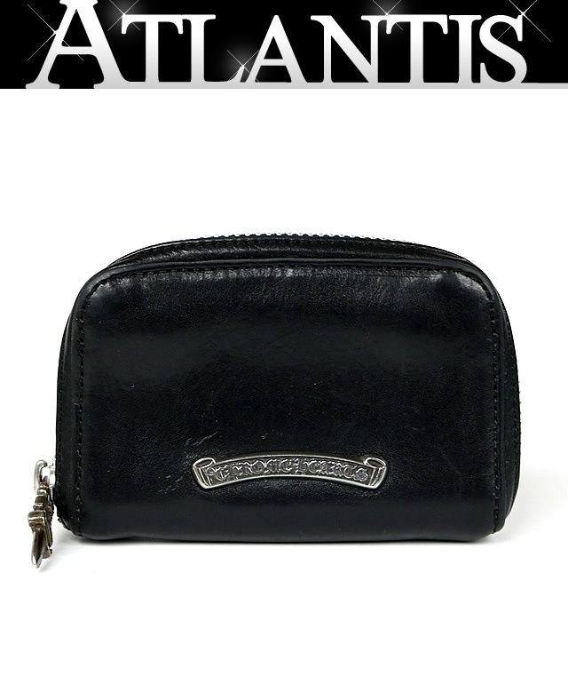 CHROME HEARTS 銀座店 クロムハーツ ラウンドファスナー コインケース 小銭入れ メンズ レザー シルバー SV925 黒 100807