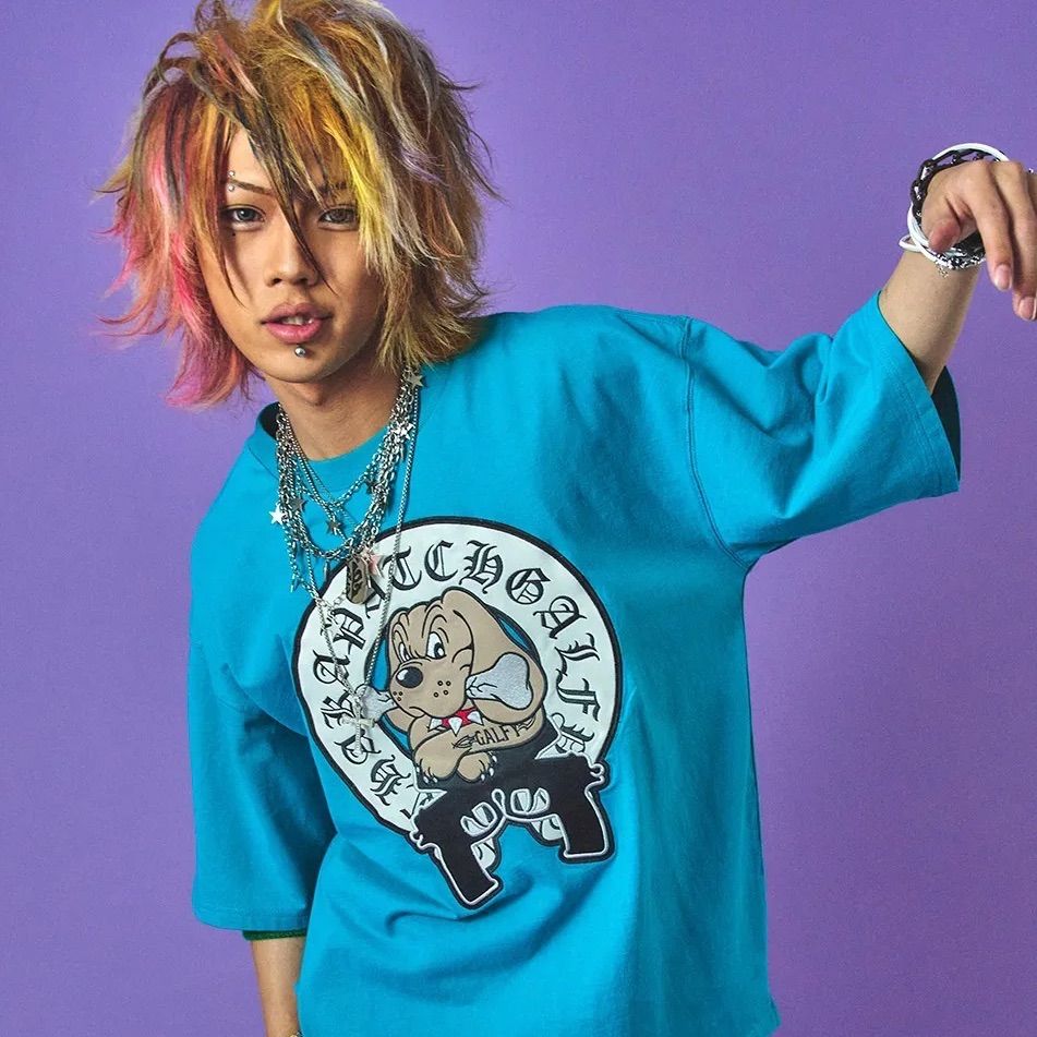 新作//【GALFY/ガルフィー：チャカパッチ半袖Tシャツ2】HIDEOMI