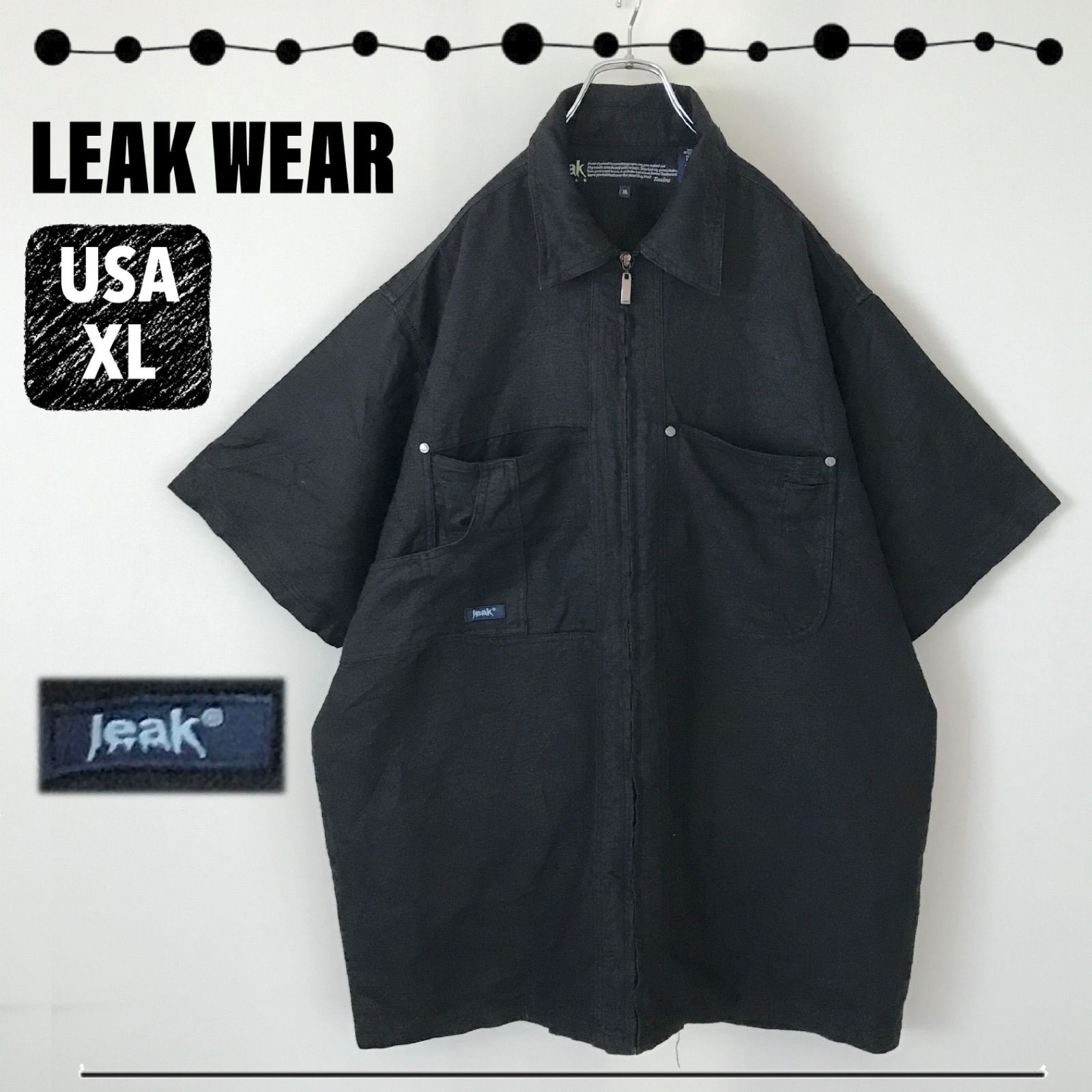 LEAK WEAR リークウェア☆リネンコットン☆ヘビーウエイト☆半袖ワーク