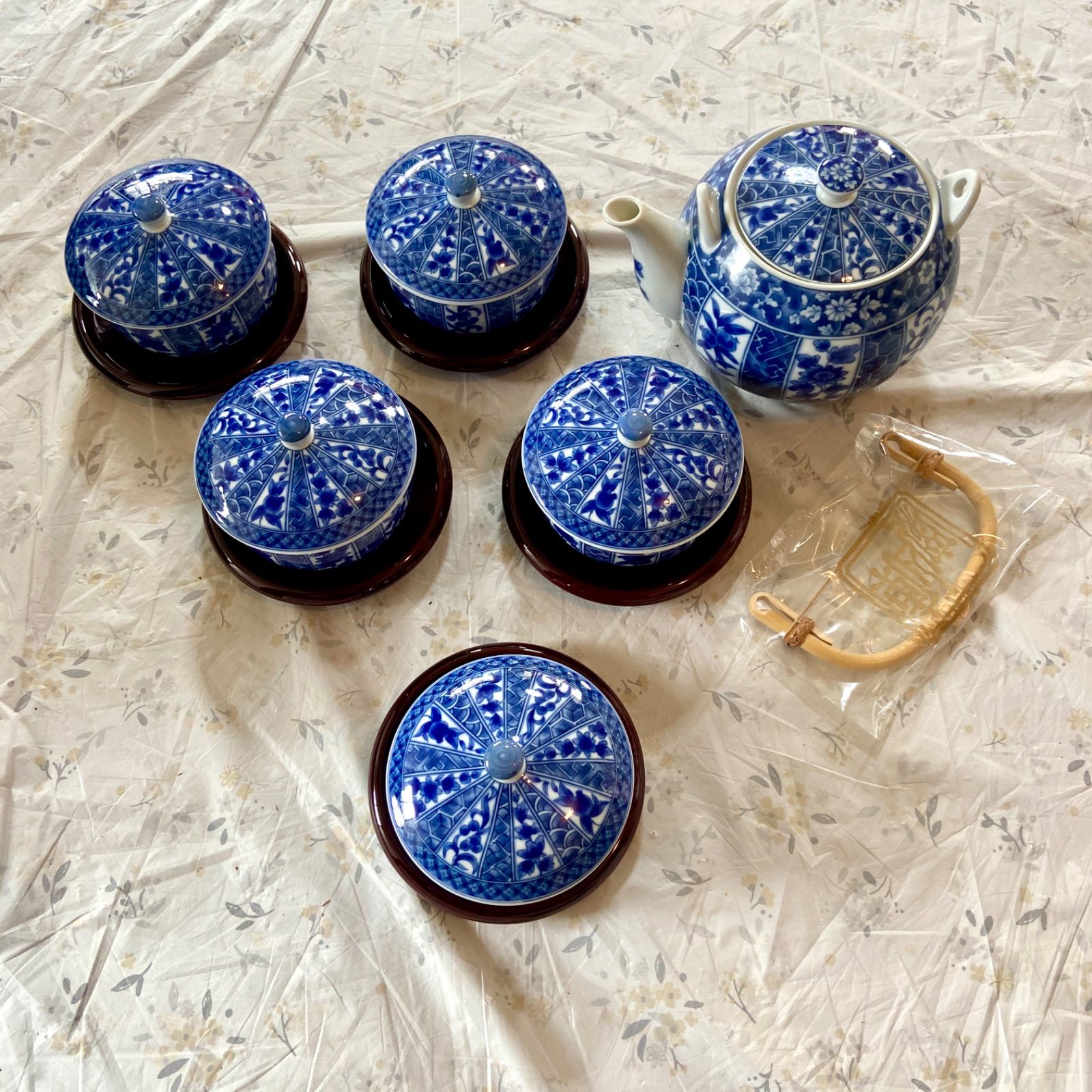 美濃焼 庫山窯 急須 蓋付き湯のみセット 庫山窯 茶器揃 急須