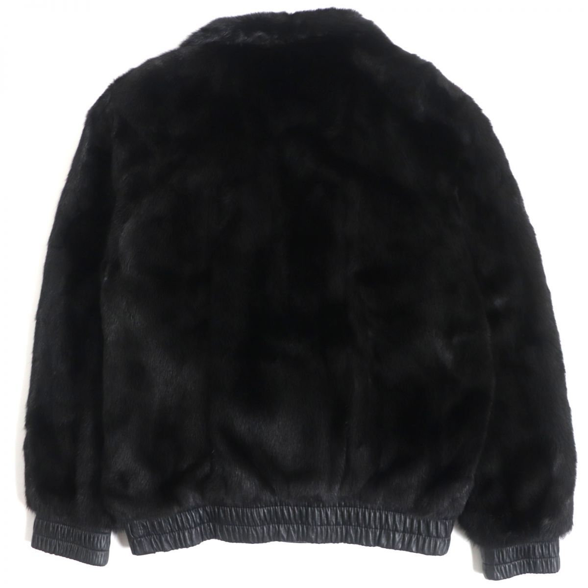 美品▽メンズ用 MINK ミンク×レザー ダブルタイプ 金ボタン 