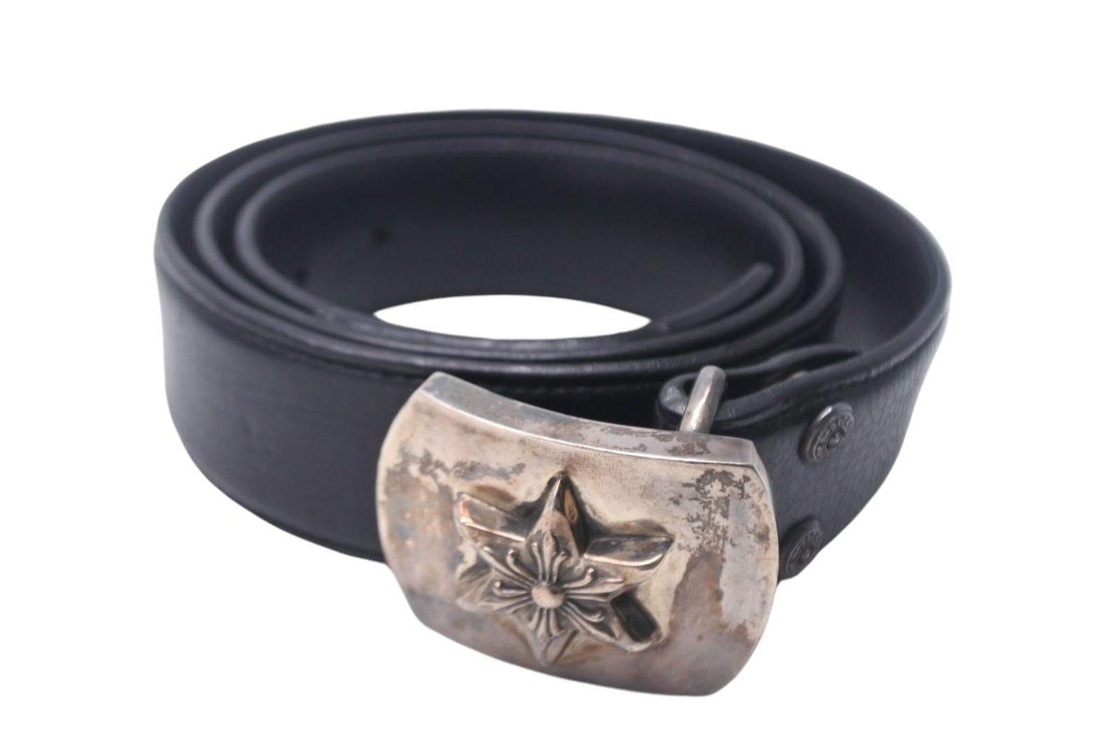 CHROME HEARTS 925シルバー ベルトバックル クロムハーツ ダガー シルバー バックル with 1.5 in レザー