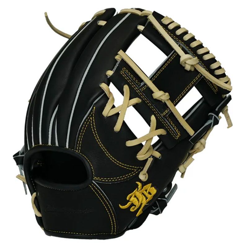 Ip Select×ONYONE 軟式グローブ 外野手用 左投げ 黒×オレンジ 内野手用