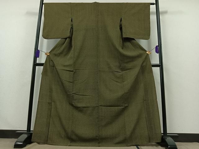 平和屋着物 本塩沢 単衣 霞文 正絹 AABA9131jh