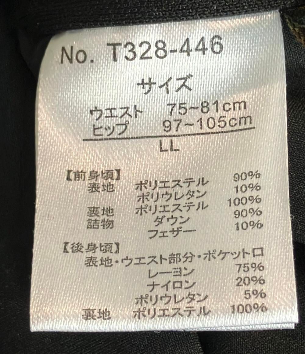 ✳︎黒LL ブロンドール 撥水 切替 ダウンパンツ ポーチ付き レディース