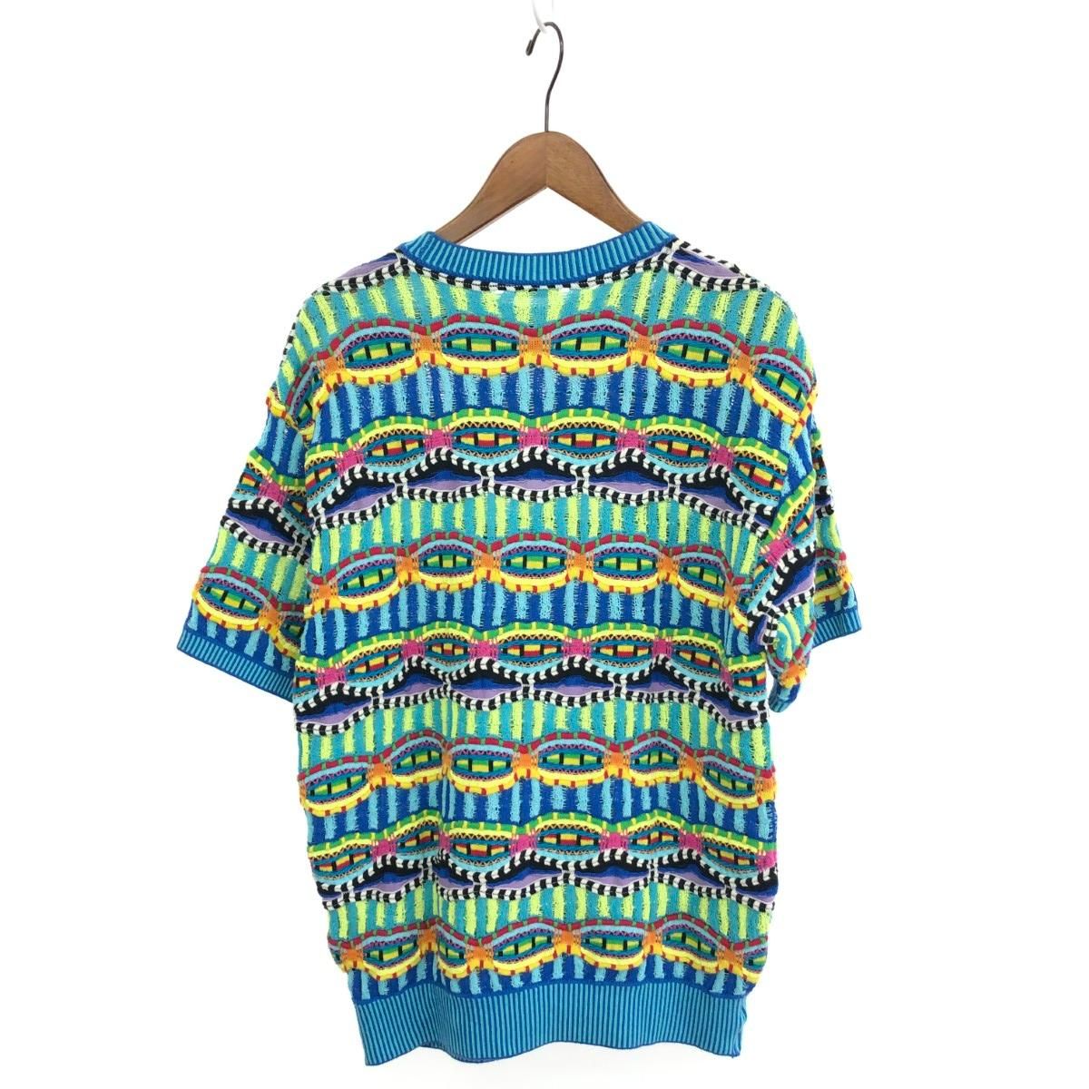 YOSHIYUKI KONISHI ヨシユキコニシ 半袖3Dニット 総柄/日本製 マルチ