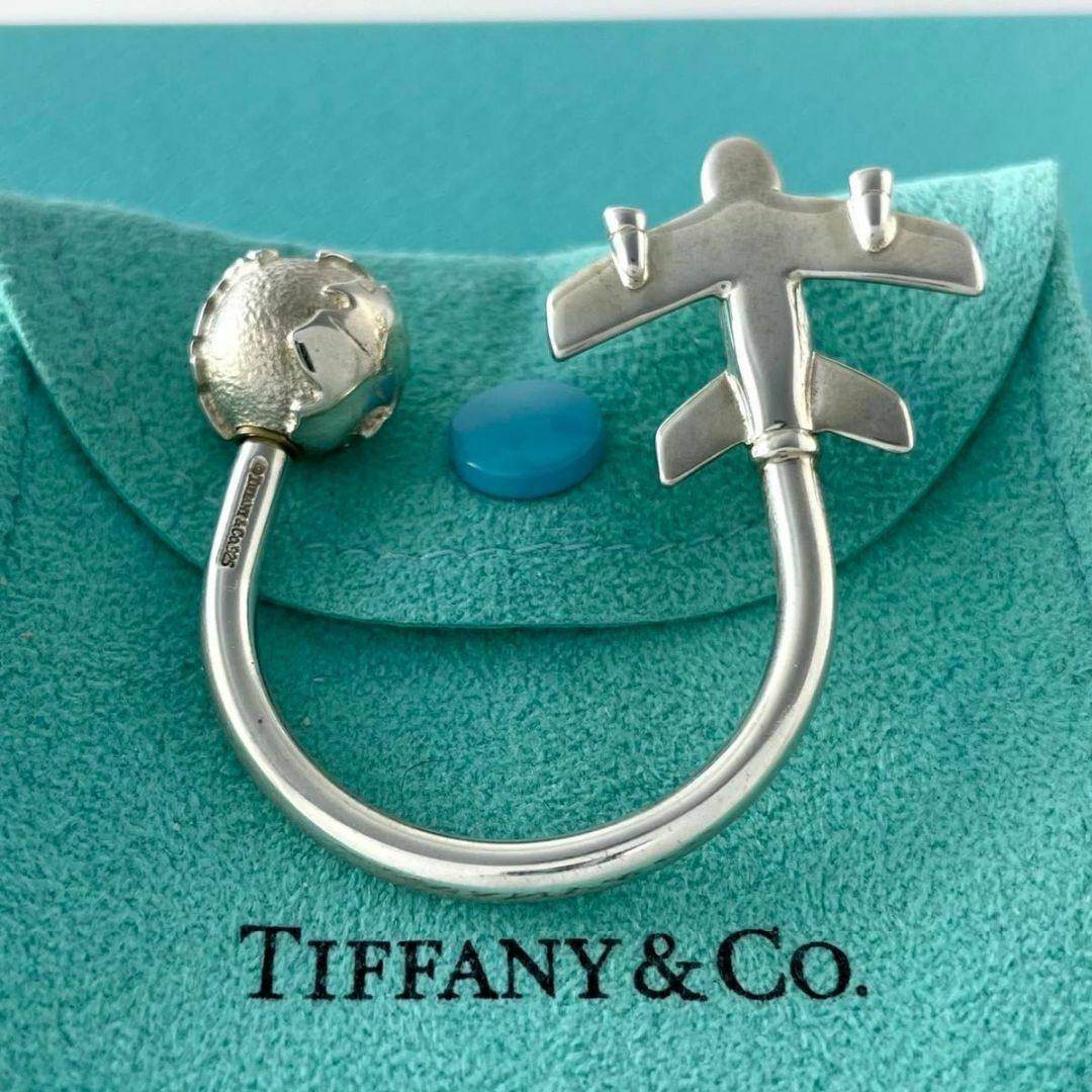 ティファニー 飛行機 地球儀 キーリング キーホルダー シルバー RW1fe