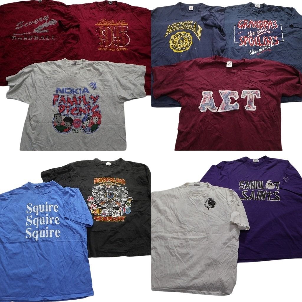 古着卸 ～90s シングル 半袖Tシャツ 10枚セット メンズ 2XL フルーツオブザルーム ヘインズ 古着 NA2862