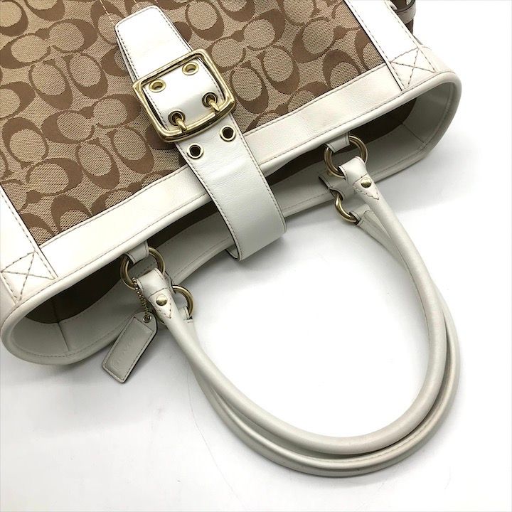美品 COACH コーチ シグネチャー キャンバス レザー ショルダー 美品 COACH コーチ シグネチャー キャンバス レザー ショルダー
