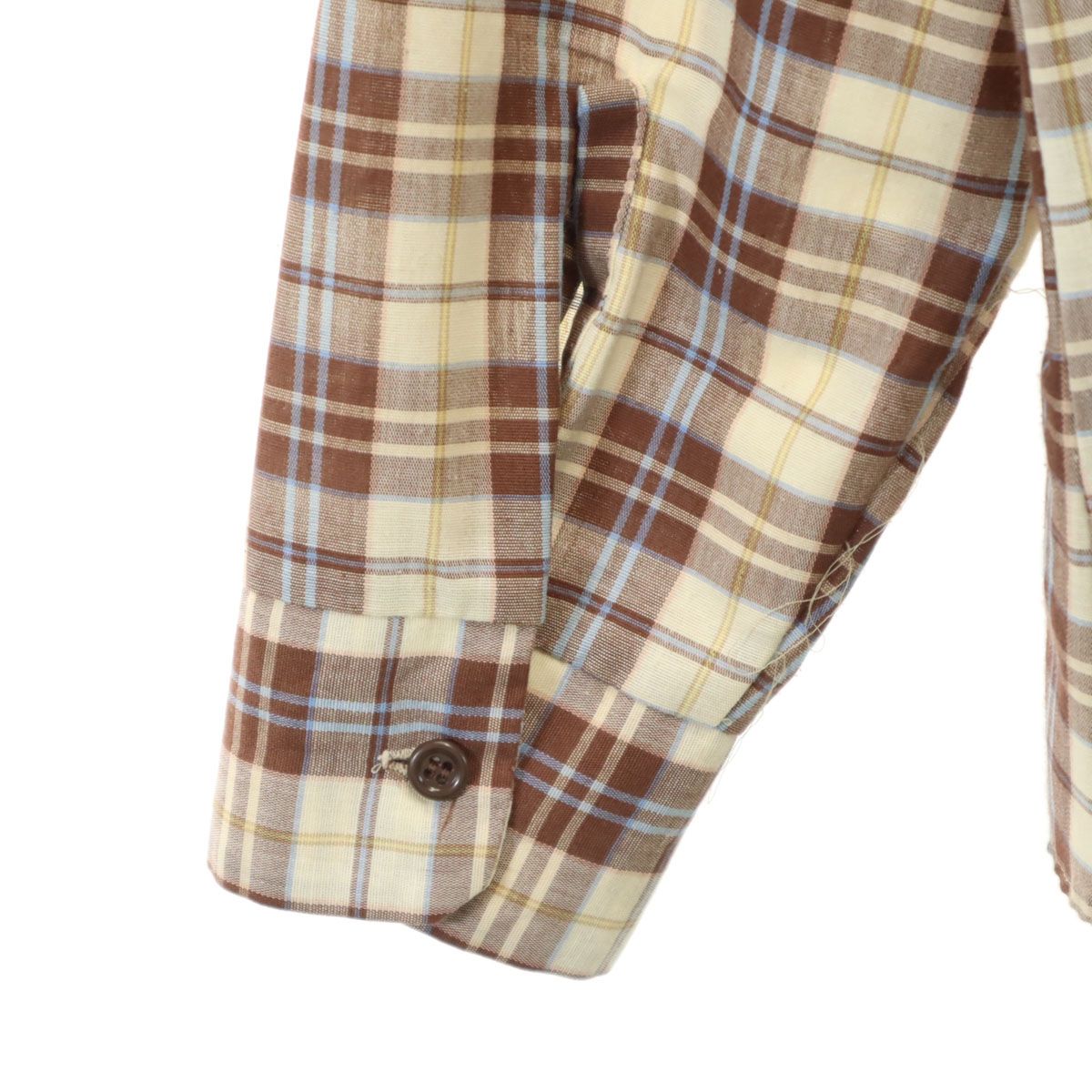 シアーズ 70s USA製 ヴィンテージ チェック柄 長袖 ネルシャツ M 青系 Sears 中綿 メンズ 古着 Sears シアーズ 70s ヴィンテージ チェック柄 長袖