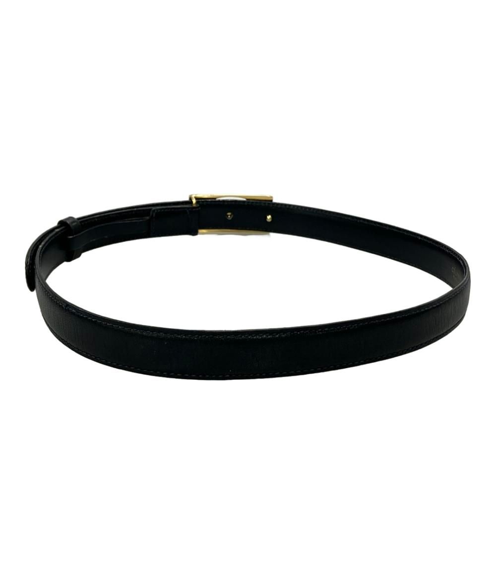 美品♬セリーヌ　ベルト　80サイズ　黒 セリーヌ ベルト レディース CELINE CELINE 黒レザー ベルト 80サイズ