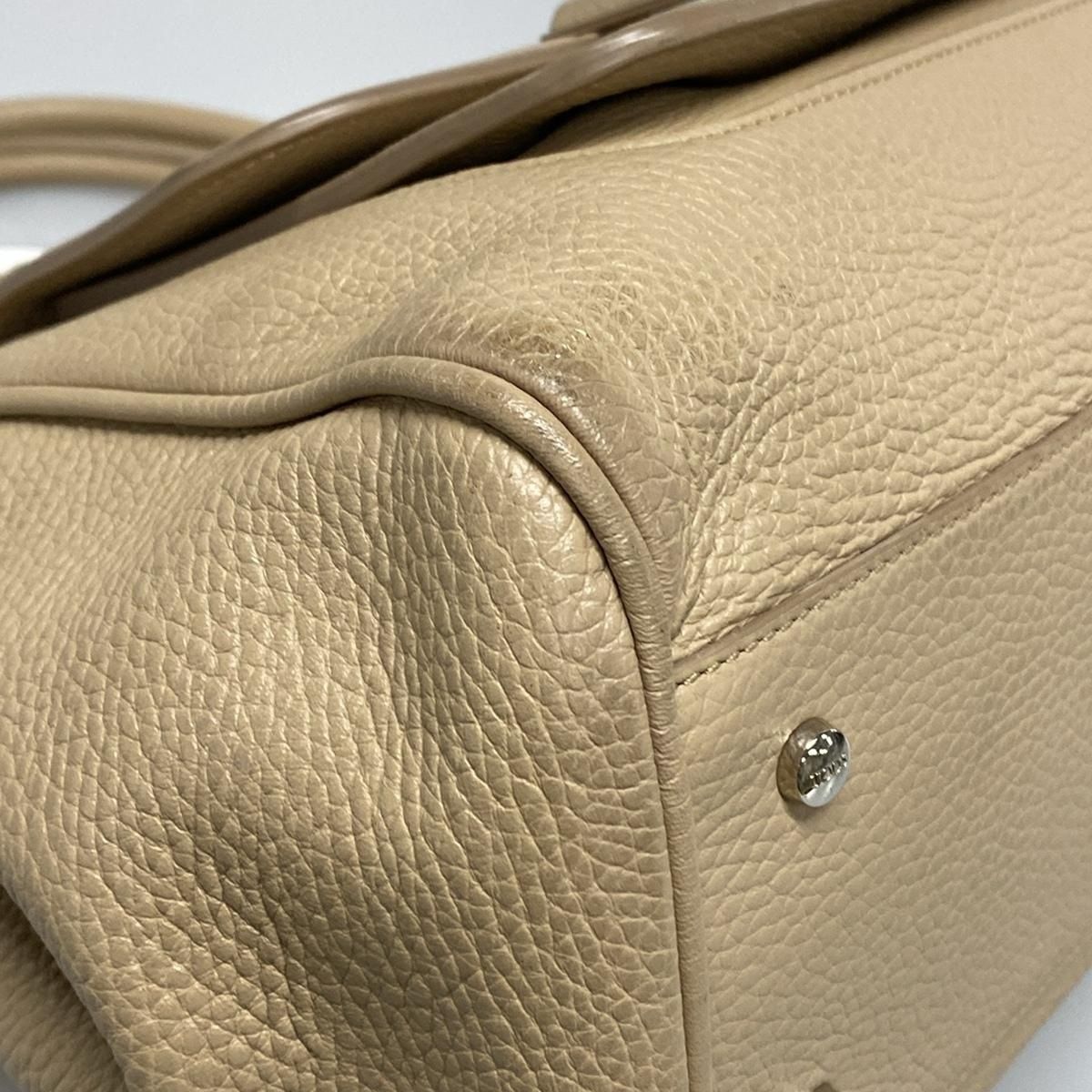 TOD'S トッズ ハンドバッグ ワンハンドル レザー ベージュ アイボリー - メルカリ