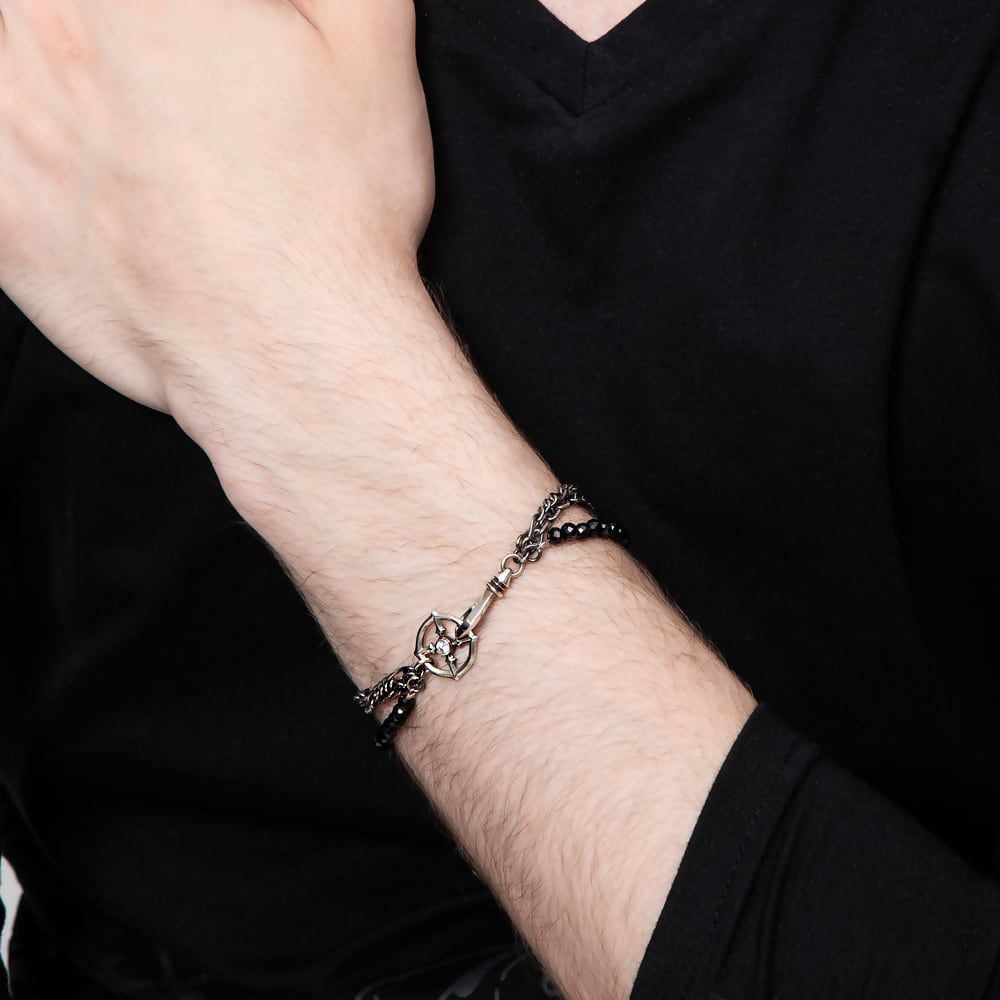 ブラックスピネル３連ブレスレット アルテミスクラシック シルバー ジュエリーブランド