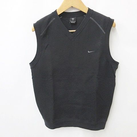 NIKE GOLFナイキ ゴルフ ベスト ジャケットｖネック ウェアー 黒 L NIKE - 古着 ナイキ NIKE GOLF ゴルフ Vネック スウェットベスト