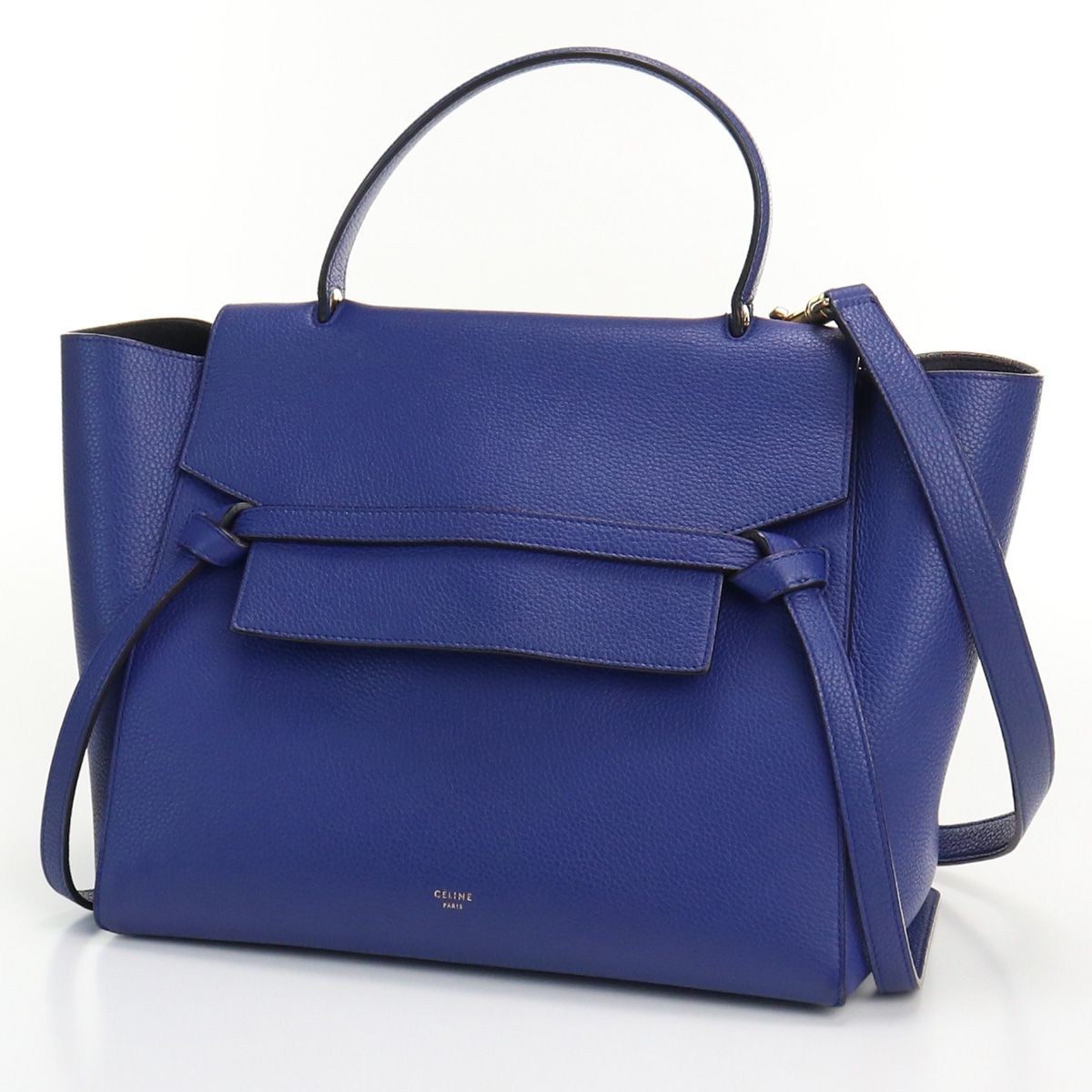 CELINE セリーヌ ベルトバッグスモール ハンドバッグ レザー【中古