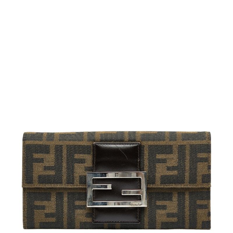 フェンディ ズッカ 310970 ブラウン キャンバス レザー レディース FENDI 1-0235003