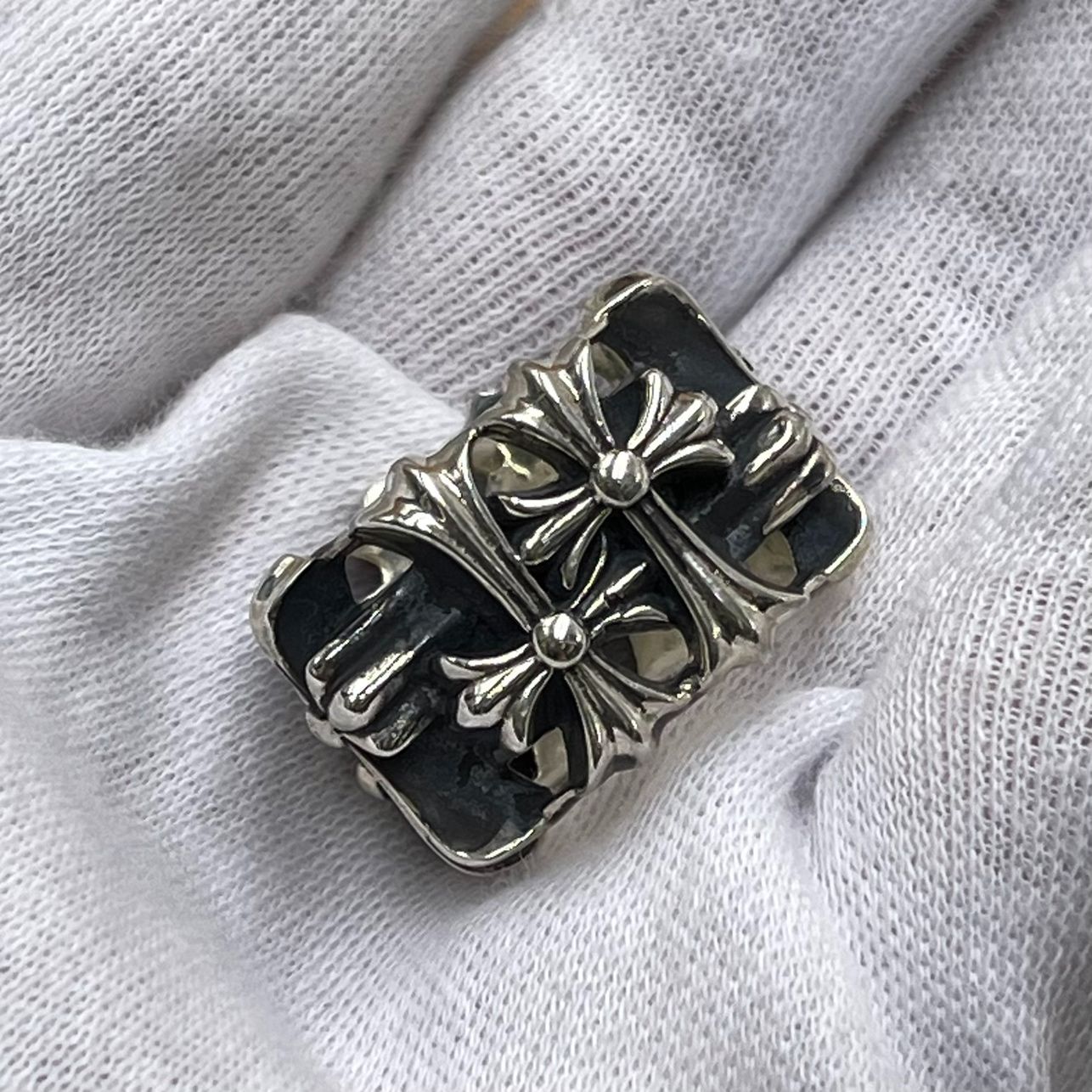 19号】925 CHROME HEARTS 2003 クロムハーツ セメタリー クロス リング
