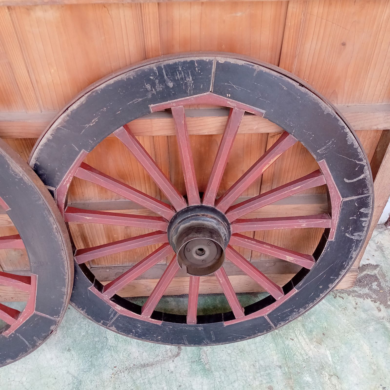 ◯ 大八車 車輪 2個セット リアカー レトロ アンティーク 木製