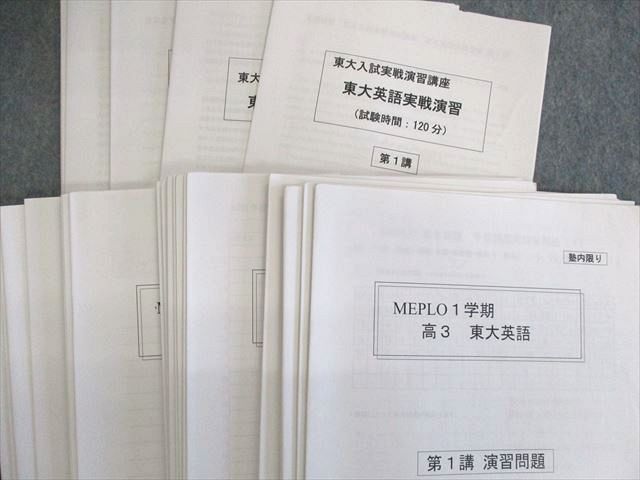 VI19-195 河合塾MEPLO 東大英語 1/2学期/英語/攻略法研究 予習課題 テスト計34回分付 計4冊 95L0D検索用キーワード