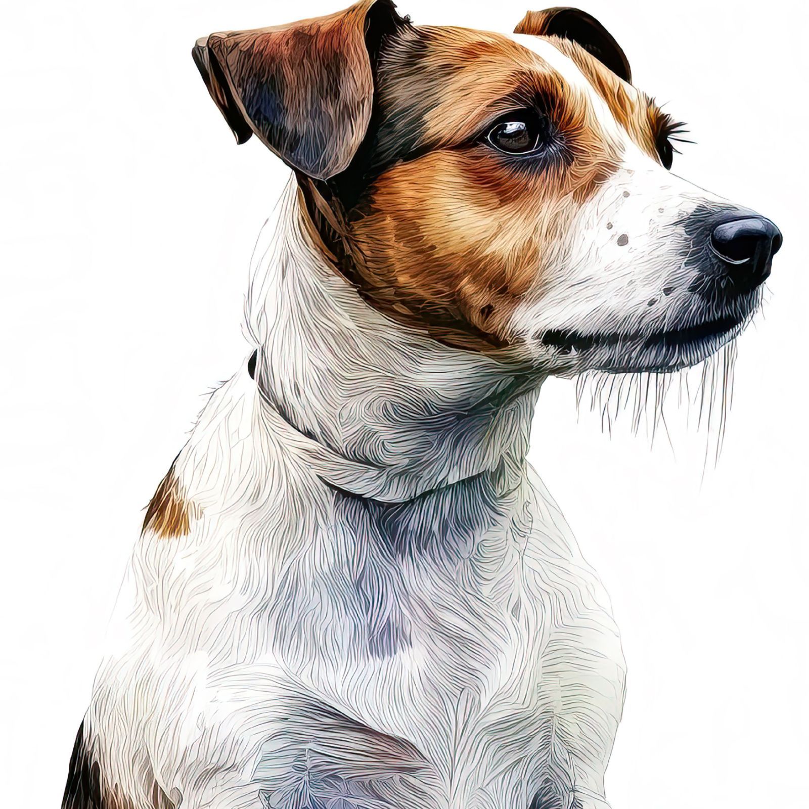 PET187~192】ジャックラッセルテリア犬 犬アート 水彩 いぬの絵