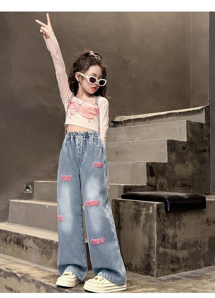 デニムパンツ 女の子 裏起毛 ジーンズ キッズ 長ズボン ボトムス ロングパンツ ゆったり ストレッチ カジュアルパンツ ワイドパンツ 裏起毛デニムパンツ 子供 子供服 秋冬 秋服 冬服 パンツ ロング丈 暖かい 保育園 通園 1TWq514 MAAHADDERANG_COM