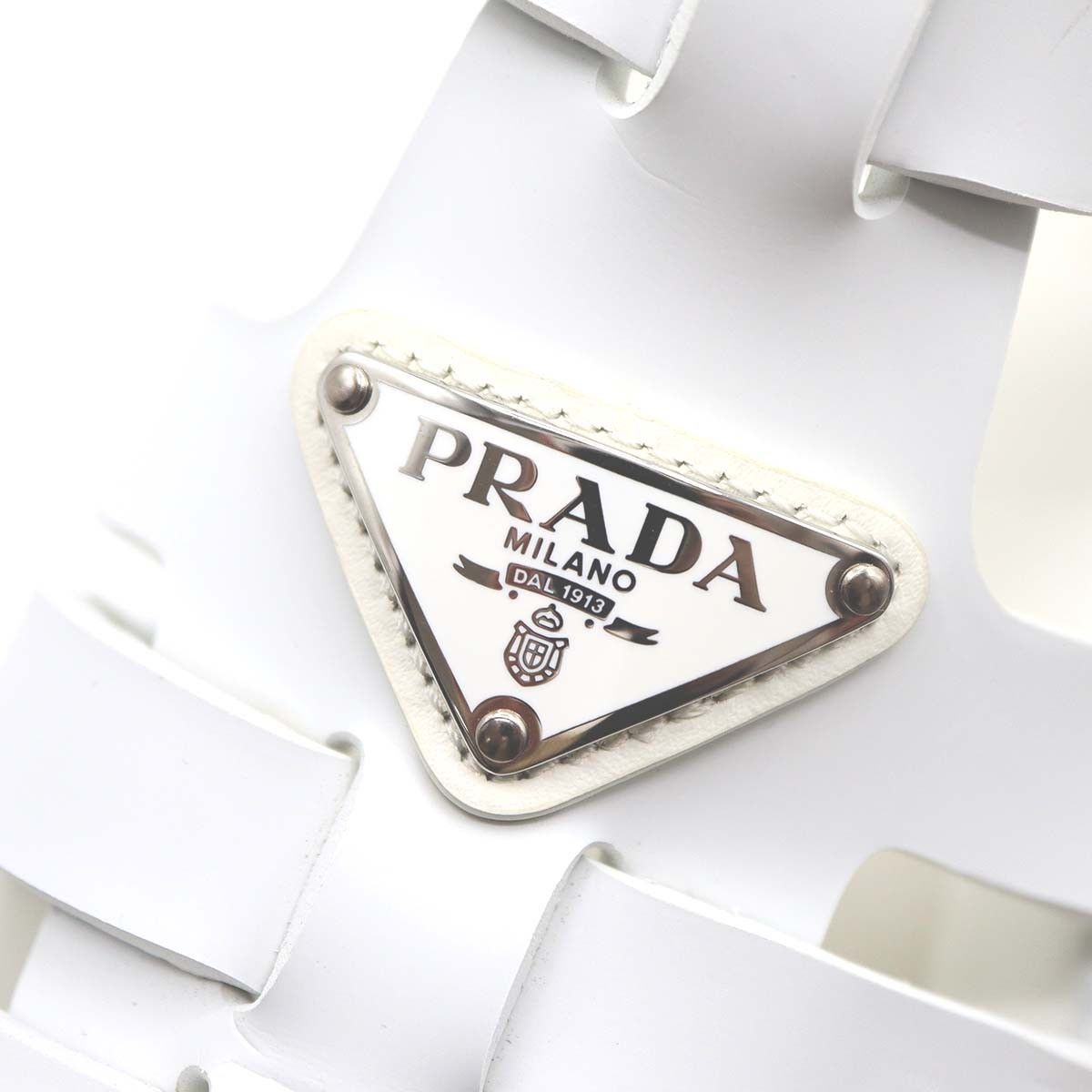 PRADA プラダ モノリス ラバー サンダル トライアングルロゴ ホワイト
