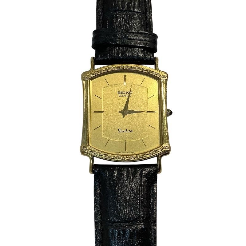 90s 高級 SEIKO ドルチェ クォーツ 電池交換済 純正SSベルト