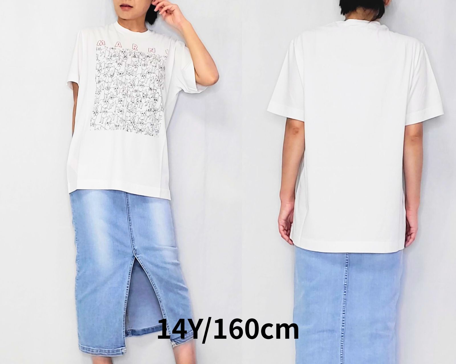 新品 2025SS MARNI キッズ レディースOK Tシャツ 160 14Y タグ付