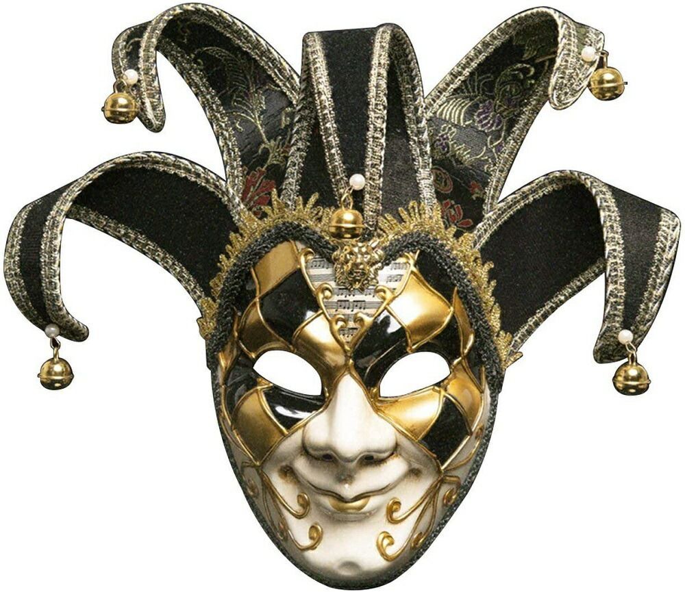 ピエロ ヴェネツィアマスク ブラック ベネチアン ハロウィン 仮面