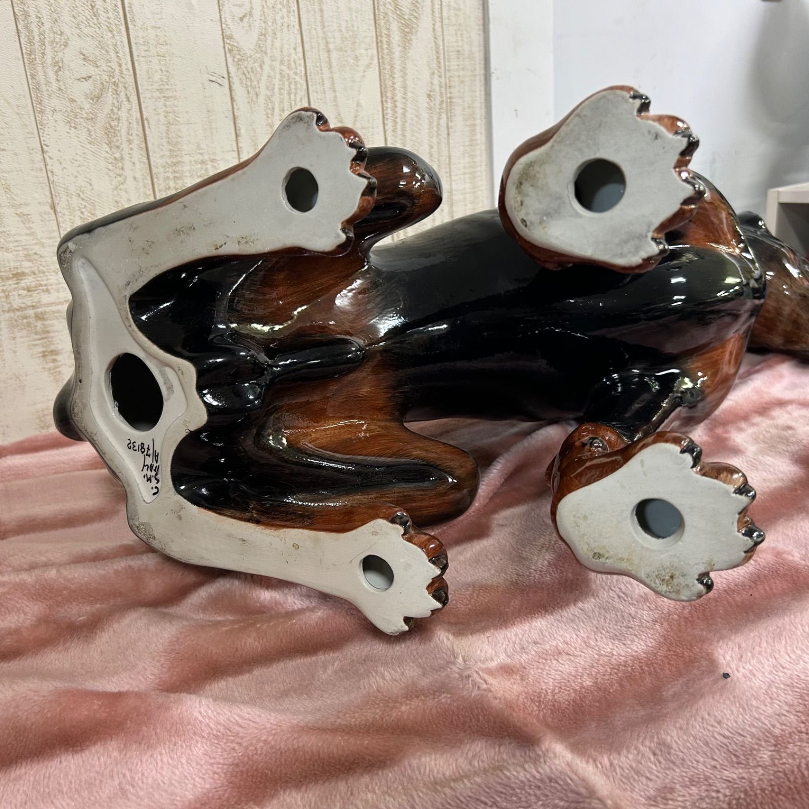ドーベルマン イタリア製 置物 オブジェ ドーベルマン 置物 犬 インテリア オブジェ 陶器 doberman-106