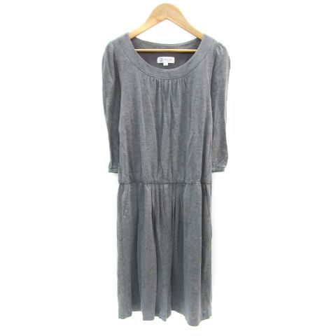 エムケー ミッシェルクラン MK MICHEL KLEIN ワンピース ひざ丈 七分袖 38 M グレー /YM18
