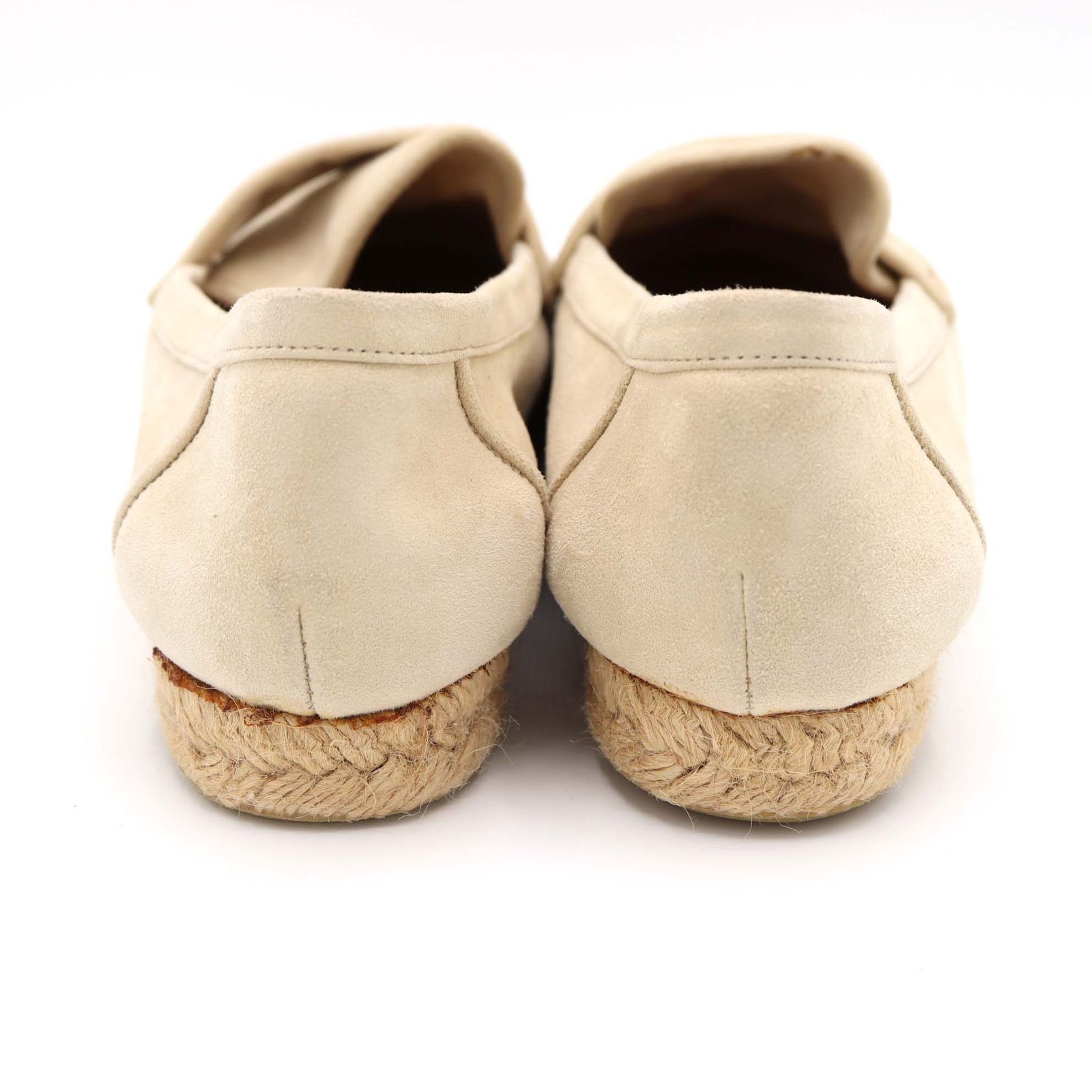 HERMES エルメス パンプス 38 スウェード ホワイト系 レディース 靴 H 20374