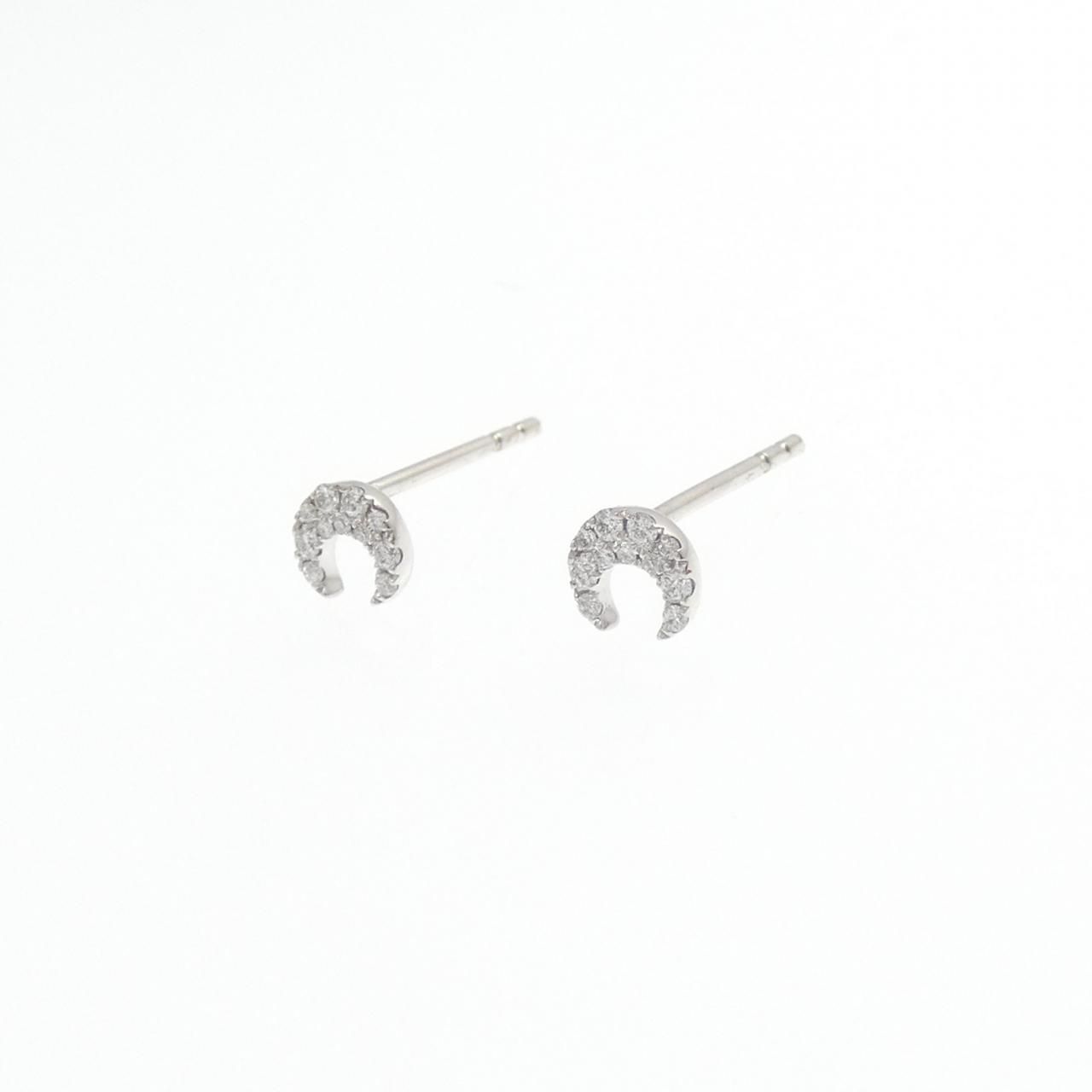 750WG K18WG ダイヤモンド ピアス 0.08CT