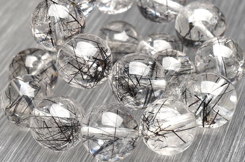 １点物 AAA クリア ブラックトルマリンインクォーツ 11mm ブレスレット パワーストーン 天然石 _U7377