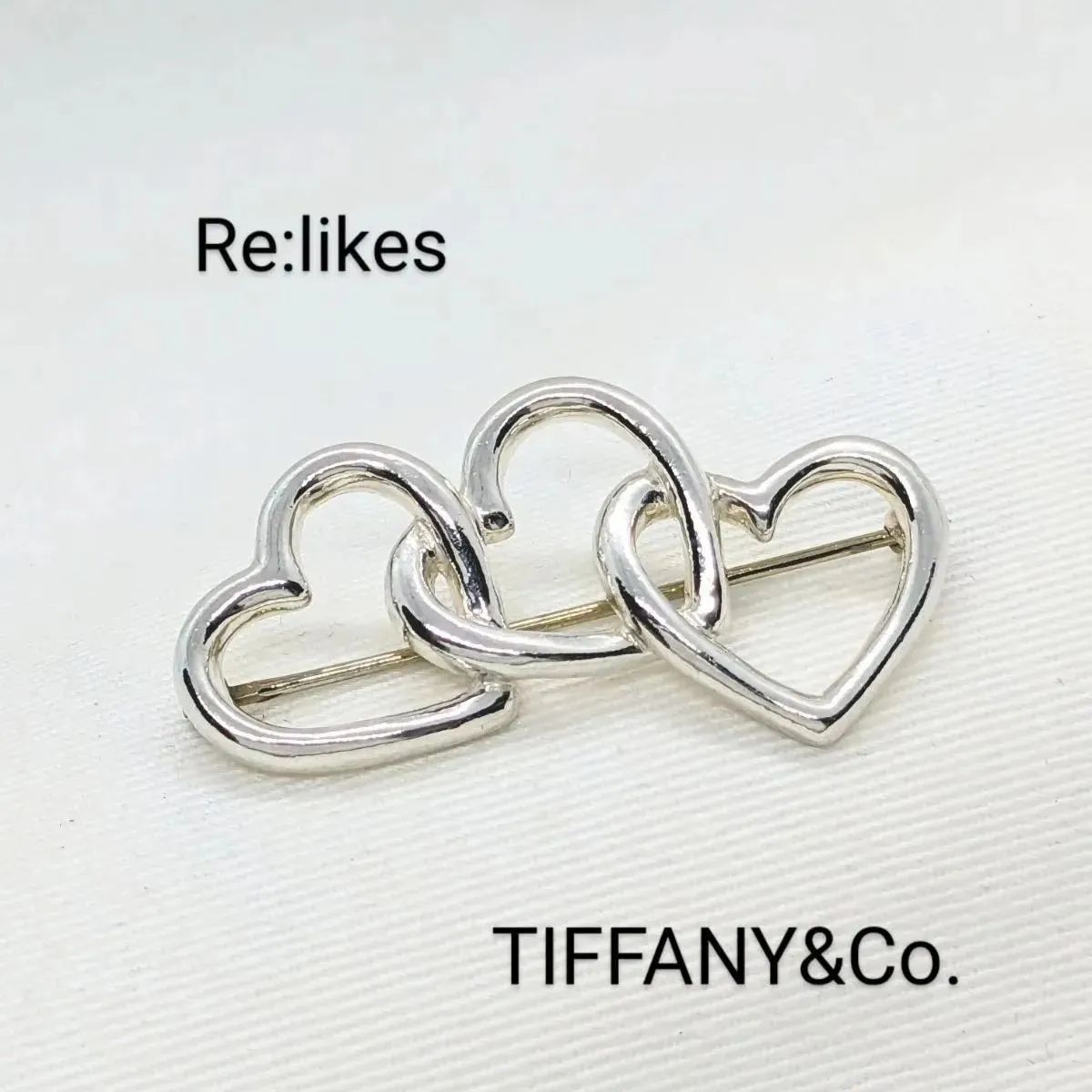 ティファニー Tiffany 925 ブローチ トリプルハート 中古品 - アクセサリー