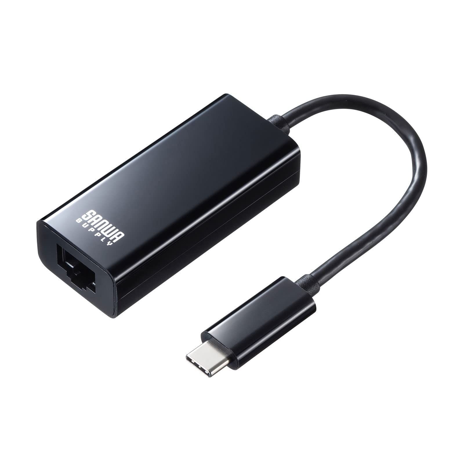 新品 サンワサプライ USB3.2 TypeC-LAN変換アダプタ(ブラック) USB-CVLAN2BKN
