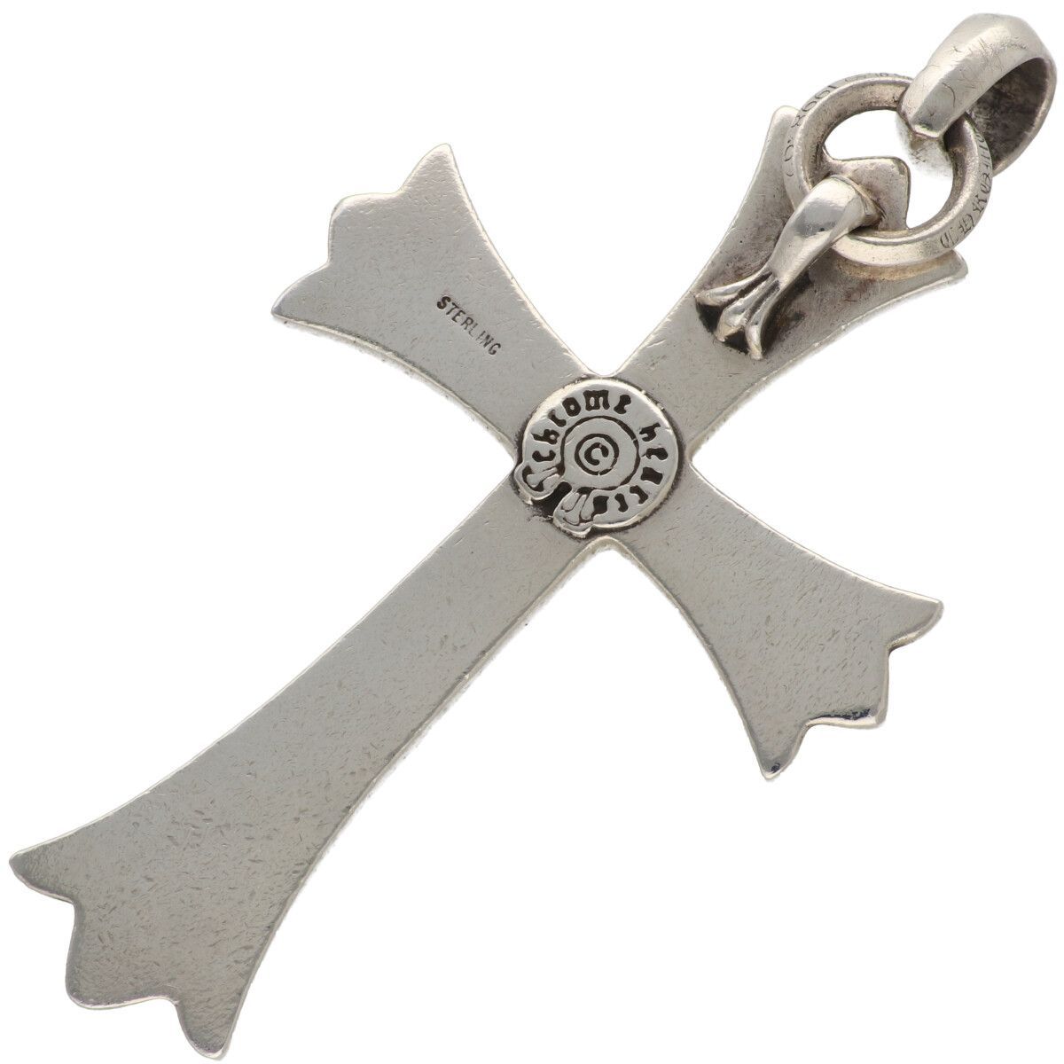 CHROME HEARTS クロムハーツ ラージCHクロスw ベイル SV 925 シルバー ネックレス ペンダント トップ チャーム RS