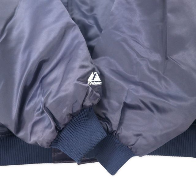 majestic MLB スタジャン XXL ネイビー ナイロン 中綿 キルティング