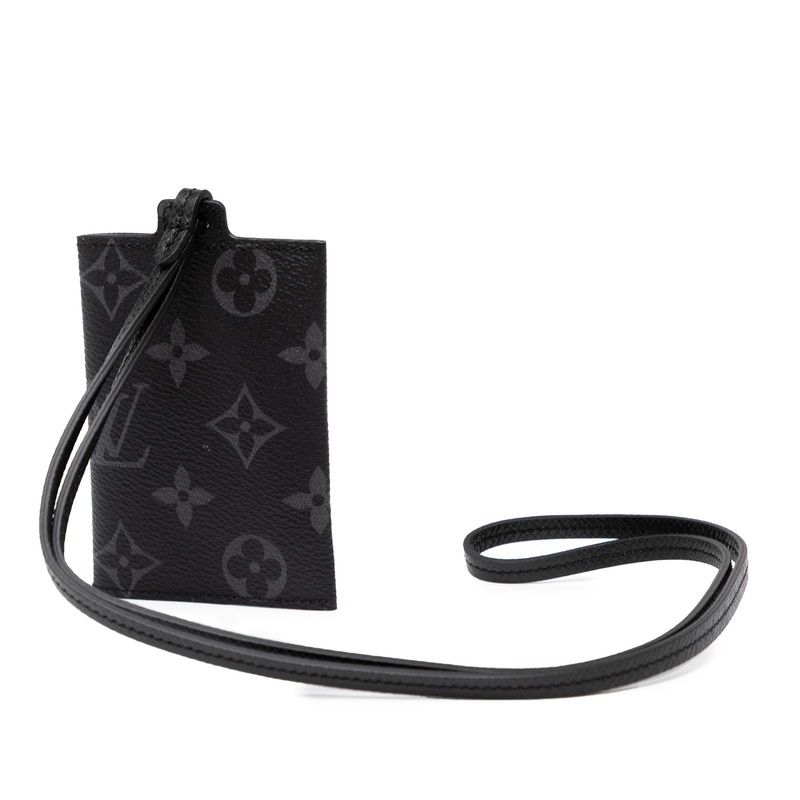 ルイ ヴィトン モノグラム エクリプス ポルト カルト オンストラップ M83155 ブラック PVC レザー レディース LOUIS VUITTON 1-0235659