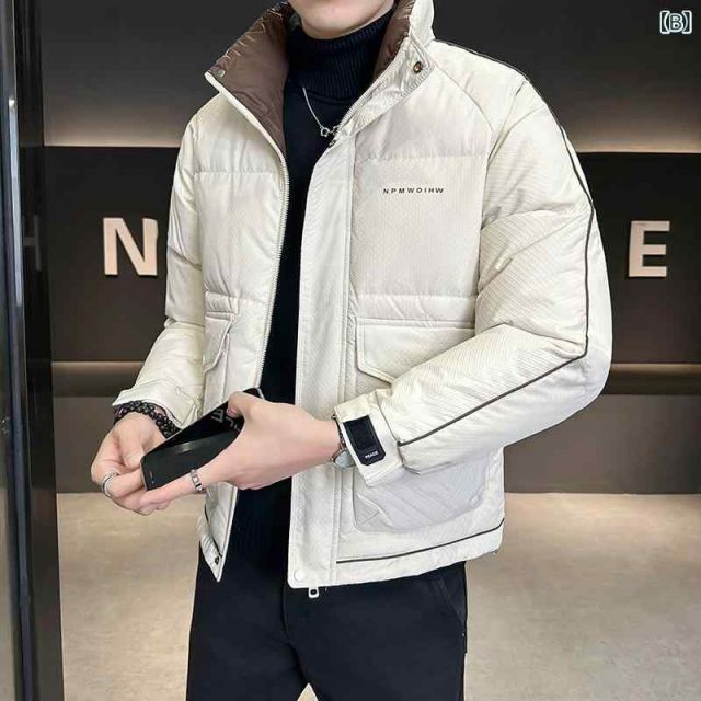 希少 M 秋冬 コーデ メンズ 服 シンプル ファッション オシャレ 大人 かっこいい 大きいサイズ ストリート 紳士服 冬 スタンド ダウン ジャケット 厚手 暖かい 【ポイント還元率3%】