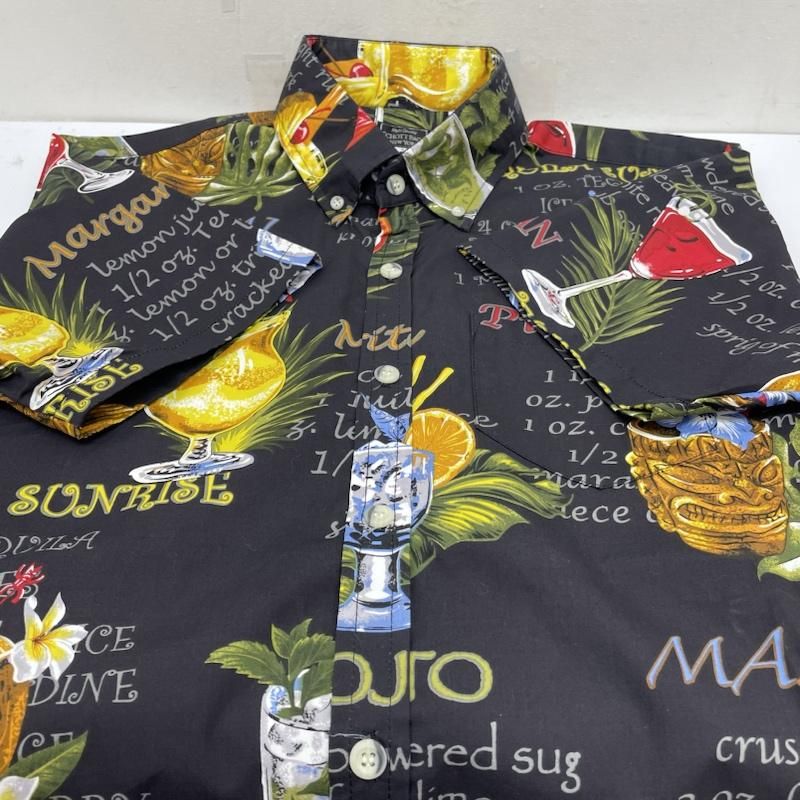 【美品】Schott アロハシャツ 半袖 ブラック サイズS Schott N.Y.C ショット 半袖ハワイアンシャツ（アロハシャツ