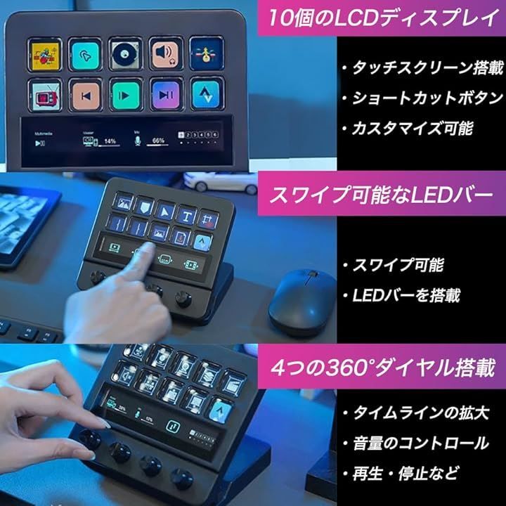 MiraBox MBox N4 クリエイター向けショートカットデバイス MiraBox MBox N4 ショートカットキー カスタムキー スイッチャー 配信