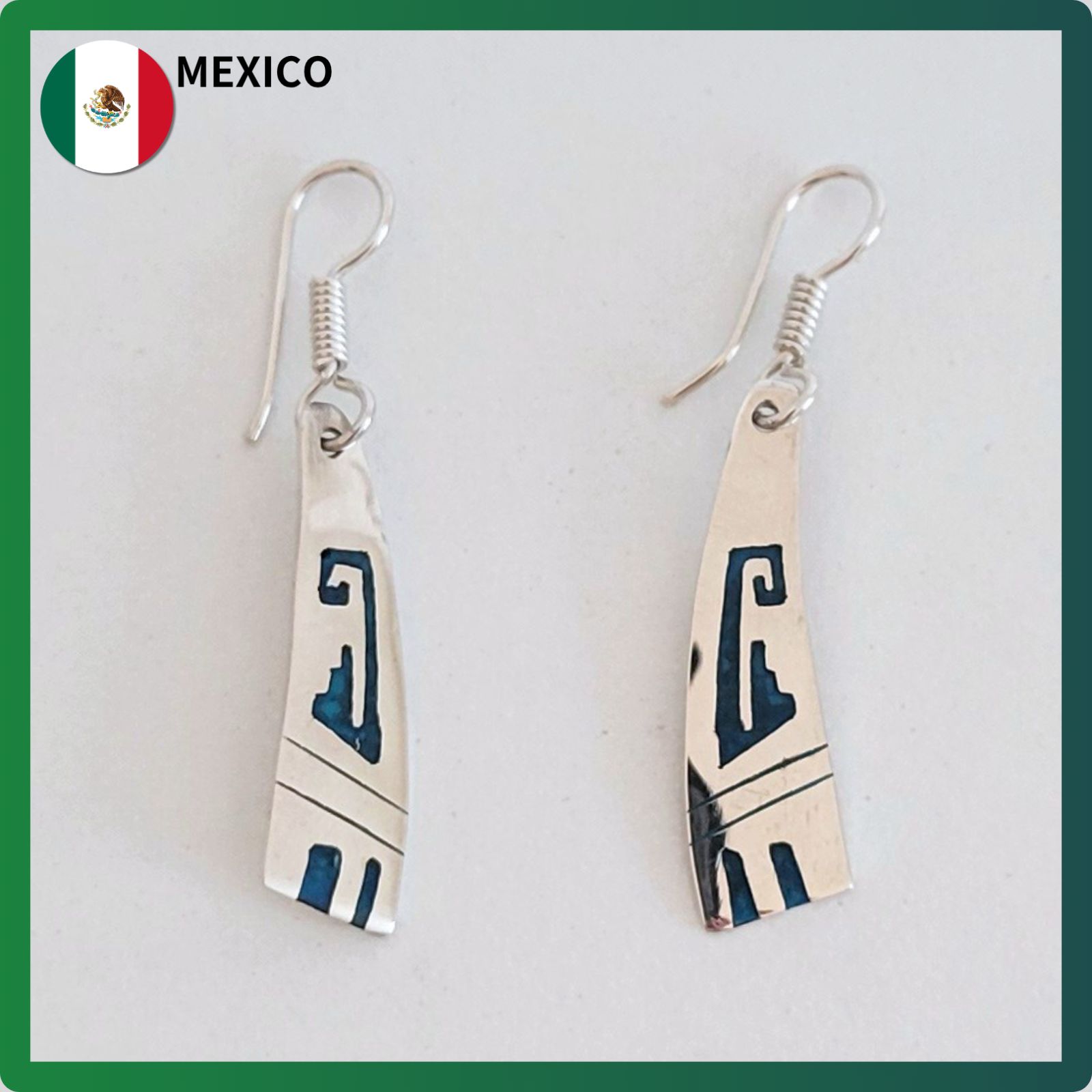 在庫1点限り・新古品】メキシコ ピアス シルバー 銀 象嵌