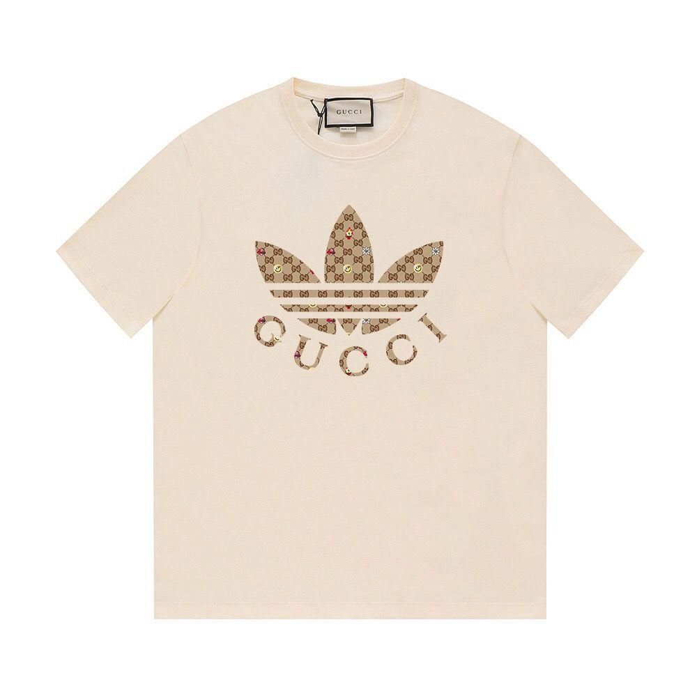 ✨新品✨GUCCI グッチ x アディダス コラボ ロゴTシャツ ホワイト 男女兼用 M/L@July jewelry