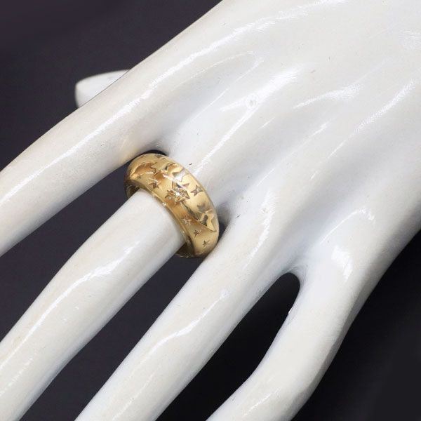 スタージュエリー K18YG ダイヤモンド リング 0.015ct 星 スター