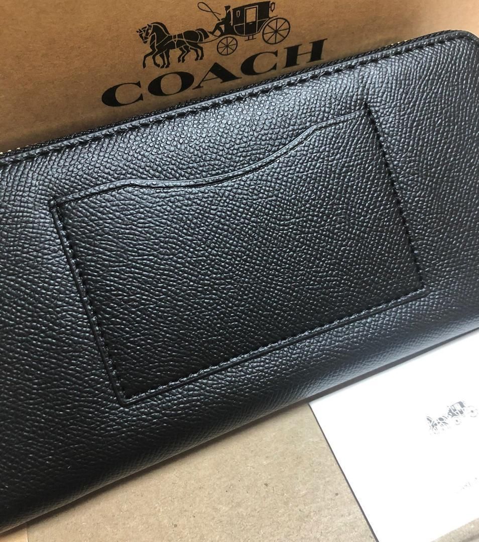 格安即決 COACH 新品 長財布 メンズ レディース コーチ 白 黒 財布