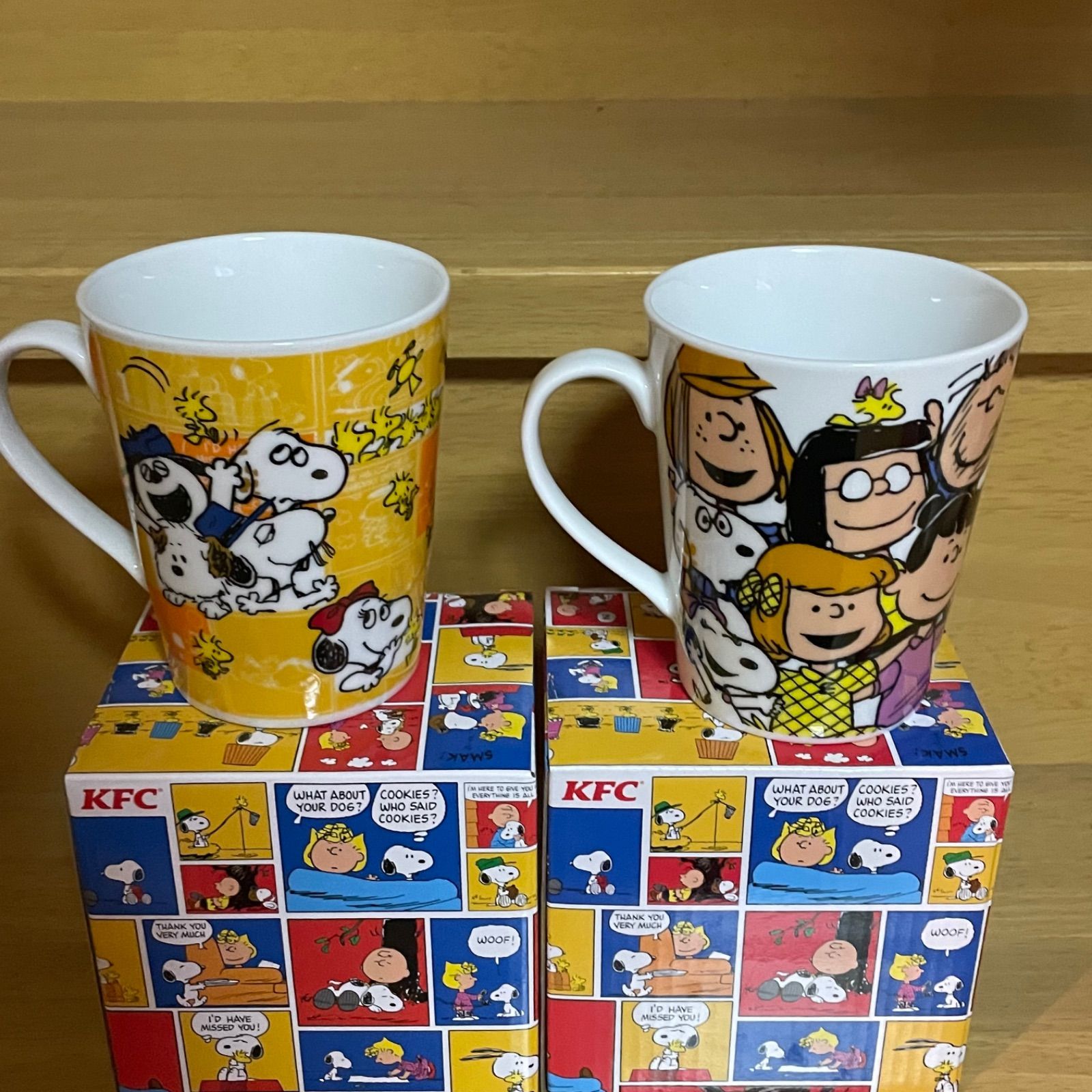 ケンタッキー スヌーピー マグカップ イエロー ホワイト レア 2個